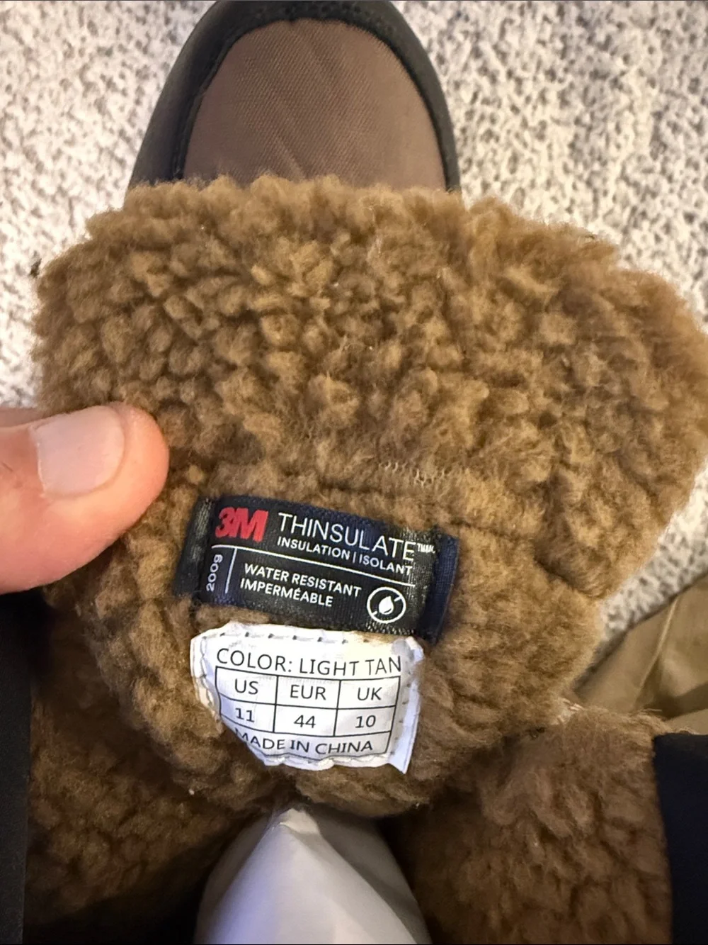 3M Thinsulate Brown and Black Winter Boots - Velcro Strap